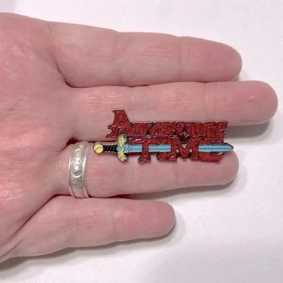 Adventure  Time Logo Pin 🗡️🐕🤍🩵💛 - Picture 3 of 4